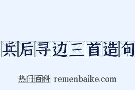 兵后寻边三首造句是什么意思的图片